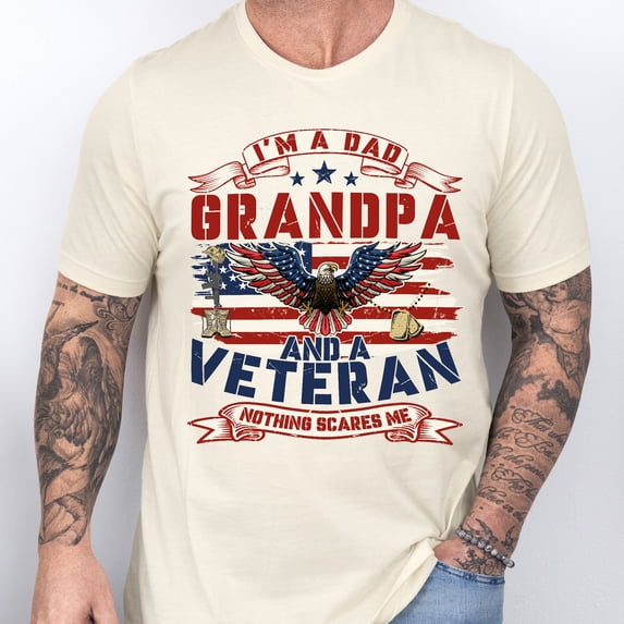 FLAGWIX 4th of July Gifts, Eagle With American Flag Tee, Veteran Dad T-Shirt VTM89HVN Veteran Grandpa T-shirt