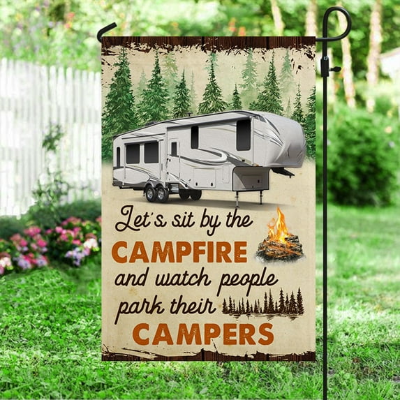FLAGWIX American Flag - Fifth Wheels Camping Flag Let's Sit By The Campfire LNH017F - Garden Flag (11.5" x 17.5")
