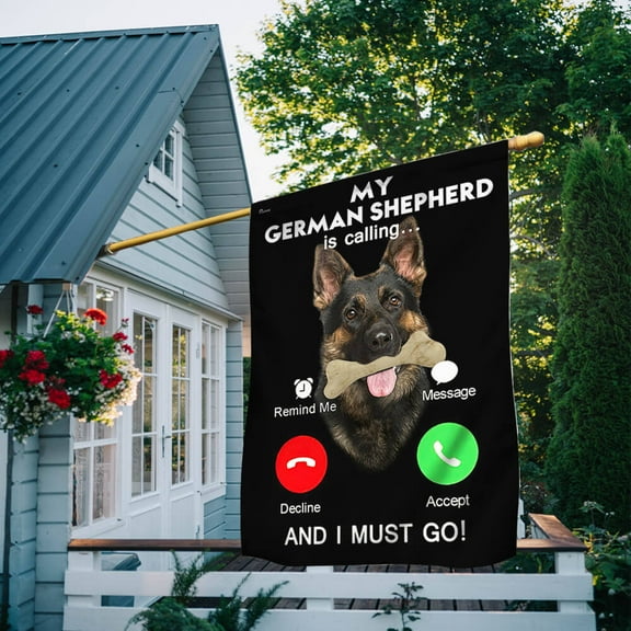 FLAGWIX American Flag - German Shepherd Dog Flag Calling NNT190F - House Flag (29.5" x 39.5")