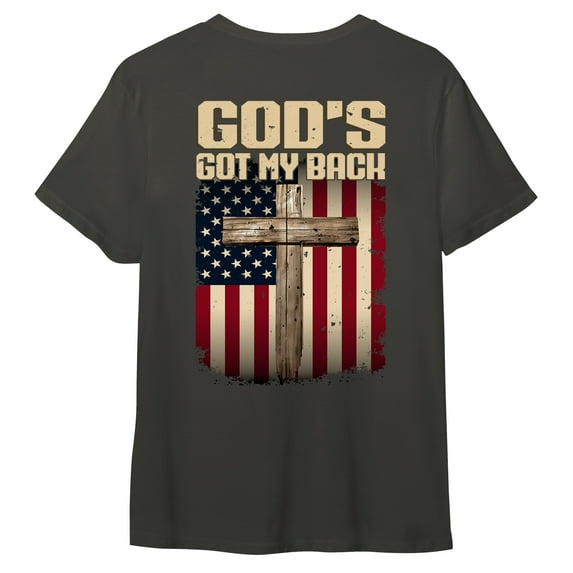 FLAGWIX God Christian Cross T-Shirt God's Got My Back T-Shirt MLN3246TS