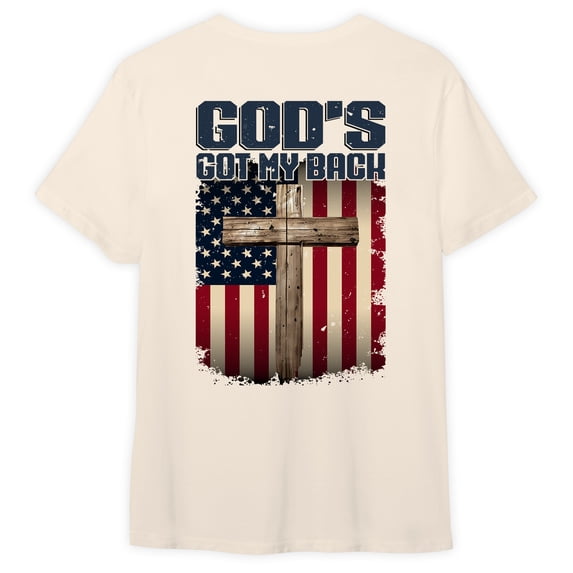 FLAGWIX God Christian Cross T-Shirt God's Got My Back T-Shirt MLN3246TS