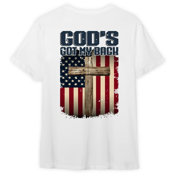 FLAGWIX God Christian Cross T-Shirt God's Got My Back T-Shirt MLN3246TS