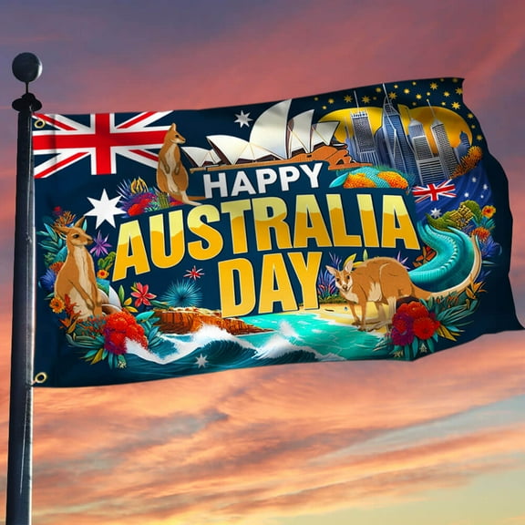 FLAGWIX Happy Australia Day Grommet Flag TQN2171GF 3x5Ft - Decorative Indoor Outdoor Flag