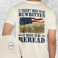 thumbnail image 1 of FLAGWIX It Doesn't Need To Be Rewritten It Needs To Be Reread 1776 T-Shirt - Regular Fit Street Round Neck Short Sleeve T-shirt, Menswear, T Shirt for Men, Father's Day Gift, 1 of 6