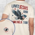 thumbnail image 1 of FLAGWIX Loves Jesus And America Too Independence Day 4th Of July T-Shirt TQN3143TS - Father's Day, Gifts For Men, Husband Gifts - Mens T-shirts, America T-Shirt, 4th of July T-Shirt, 1 of 6