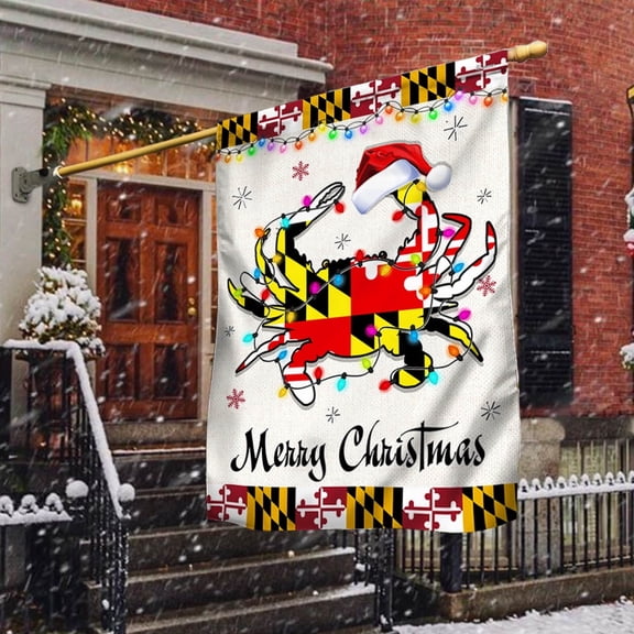 FLAGWIX Maryland Crab Christmas Flag TQN782F House Flag (29.5" x 39.5") - Double Sided Flag Indoor Outdoor