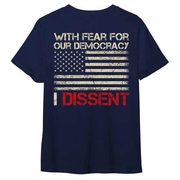 FLAGWIX Patriot Gifts For Men - With Fear For Our Democracy I Dissent, American Gifts - Mens Crewneck Shirt