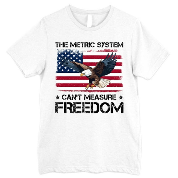 FLAGWIX Patriotic Eagle Gifts - The Metric System Can't Measure Freedom, 4th Of July Gifts - Mens Shirts