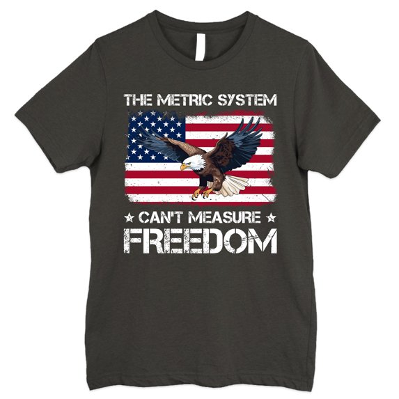 FLAGWIX Patriotic Eagle Gifts - The Metric System Can't Measure Freedom, 4th Of July Gifts - Mens Shirts
