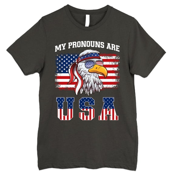 FLAGWIX Patriotic Funny Eagle Gifts - My Pronouns Are USA, 4th Of July Gifts - Mens Shirts