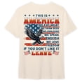 thumbnail image 1 of FLAGWIX Retro American Flag US Veteran Shirt, This Is A America, If You Don't Like It LEAVE HTT91HVN, 1 of 6