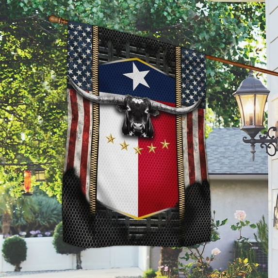 FLAGWIX Texas Flag Longhorn The One Star State American Flag BNL381F - House Flag (29.5" x 39.5")