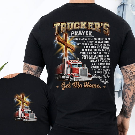 FLAGWIX Trucker's Prayer Keep Me Safe Get Me Home T-Shirt MLN3148TS T-shirt Gift for Dad, Grandpa,...