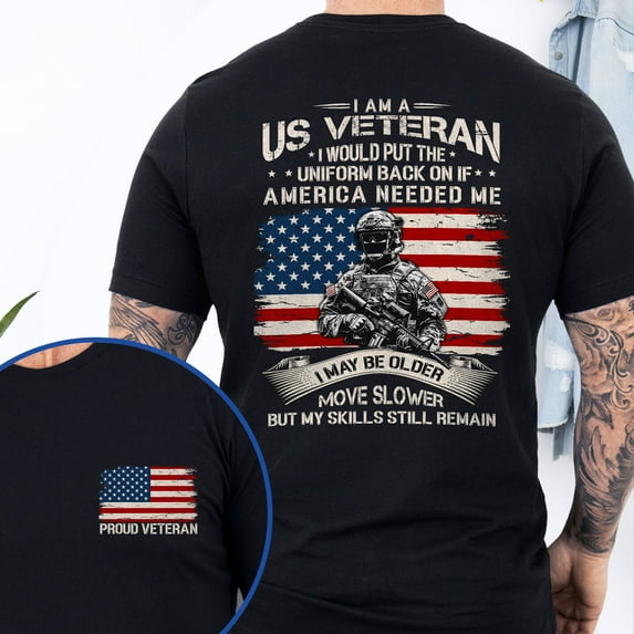 FLAGWIX US Veteran I Would Put The Uniform Back On If America Needed Me T-Shirt TQN4167TS - Father's Day, Christmas Gifts For Men, Husband Gifts