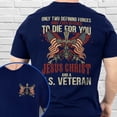 thumbnail image 1 of FLAGWIX Veteran Jesus Christ And A United States Veteran Flag USA Christian T-Shirt VTM603TS - Father's Day, Christmas Gifts For Men, Husband Gifts, 1 of 6