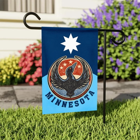 FLAGY Minnesota Rebel Political Garden Flag, MN State Bird Loon Resistance Yard Sign, Outdoor Home Flag
