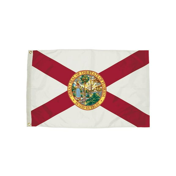 FLAGZONE LLC 3X5 NYLON FLORIDA FLAG HEADING & GROMMETS