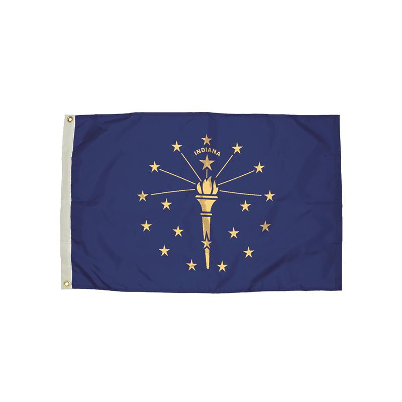 Indiana State Flag 3ft x 5ft Nylon with Brass Grommets