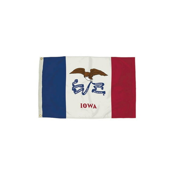 FLAGZONE LLC 3X5 NYLON IOWA FLAG HEADING & GROMMETS