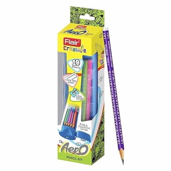 FLAIR Creative Series Aero Pencil Smart Kit | Colourful 2B Lead Pencils