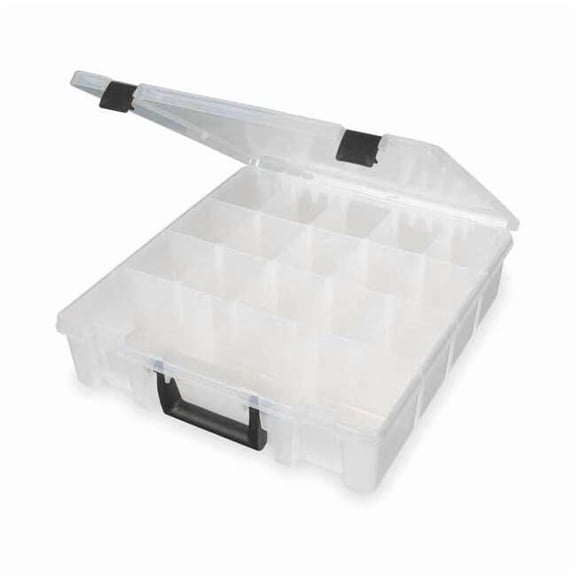 FLAMBEAU Adjustable Compartment Box,Translucent T9007