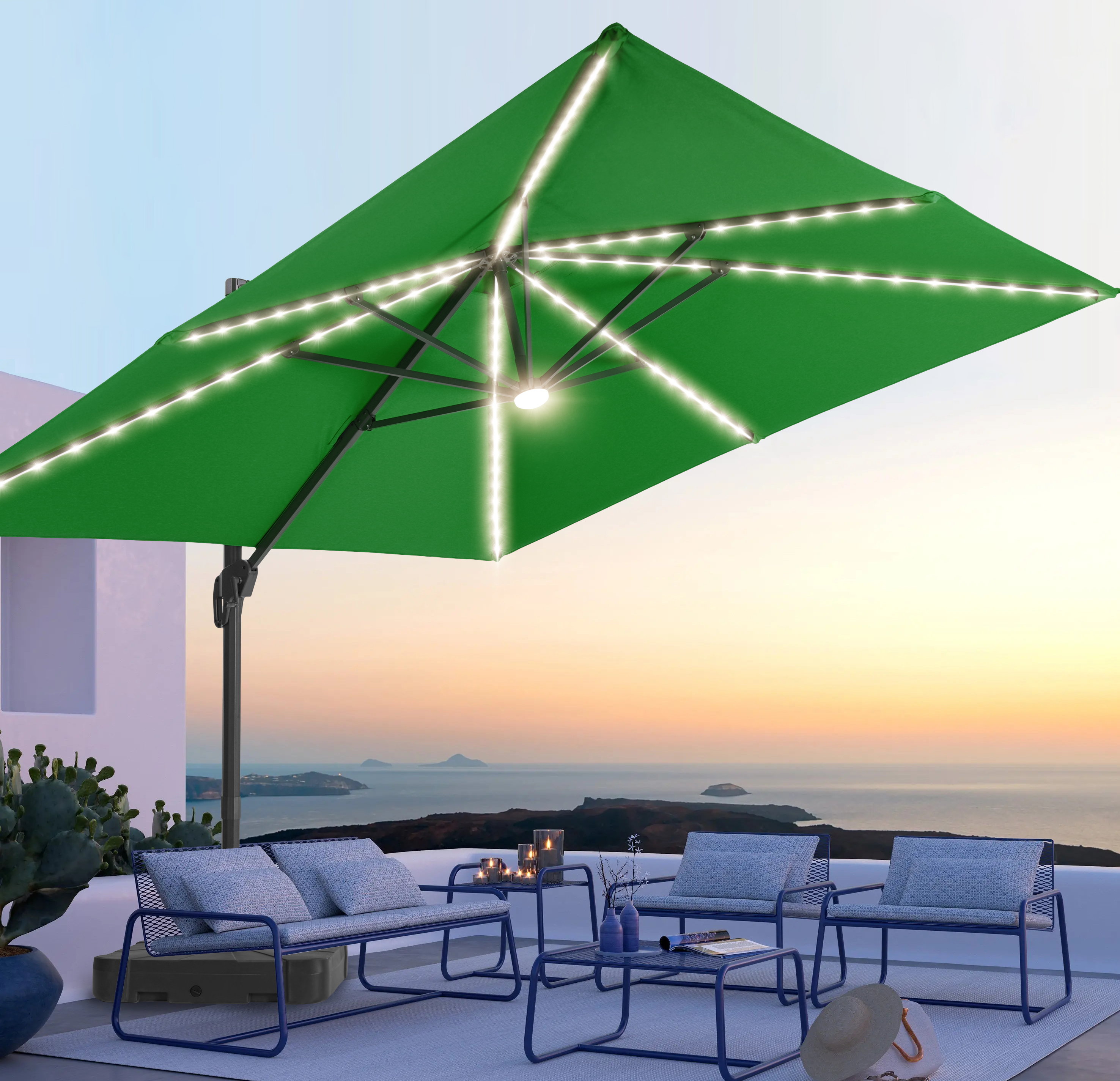 flame&shade 10 patio umbrella Amazon.com : ft Cantilever Offset Solar Powered Outdoor with LED Lights and Cross Base Stand, Anthracite : Patio, Lawn & Garden It features a durable aluminum construction FLAME&SHADE 10' Cantilever Solar Powered