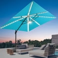 thumbnail image 1 of FLAME&SHADE 10*10FT Square Cantilever LED Umbrella For Your Outdoor Space – Solution-Dyed Fabric, Aluminum Frame, and Innovative 360° Rotation System,Lake Blue, 1 of 5
