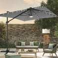 thumbnail image 1 of FLAME&SHADE 10×8FT LED Cantilever Umbrella with Aluminum Frame, and 360° Rotation ,Gray, 1 of 6