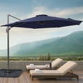thumbnail image 1 of FLAME&SHADE 10ft Outdoor Round Patio Cantilever Market Offset Umbrella for Deck,Balcony and Poolside,Navy Blue, 1 of 8