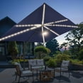 thumbnail image 1 of FLAME&SHADE 11.5*9FT Rectangular Cantilever LED Umbrella For Your Outdoor Space – Solution-Dyed Fabric, Aluminum Frame, and Innovative 360° Rotation System,Navy Blue, 1 of 6