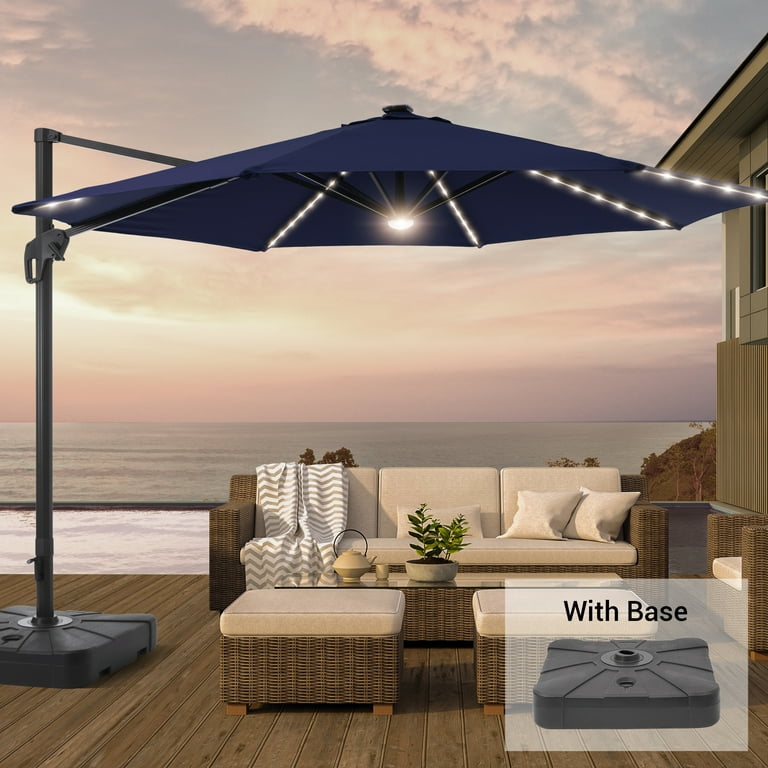 12 patio cantilever umbrella Wind-Resistant 12 ft Large Cantilever Umbrella