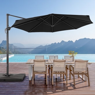 flame & shade patio umbrella FLAME&SHADE 11 FT Solar Light Umbrella, 40 LED lights outdoor with Centre Surround Light, Table Market Umbrella for Deck, Pool, Porch, Backyard, Garden, UV Protection, Anthracite : Patio, Lawn Garden and can all be carried in the included Nylon carrying case Flame & Shade Led Offset