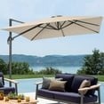 thumbnail image 1 of FLAME&SHADE 9×9FT Square Cantilever Umbrella For Your Outdoor Space – 240g Solution-Dyed Fabric, Aluminum Frame, and Innovative 360° Rotation System,Sand, 1 of 8