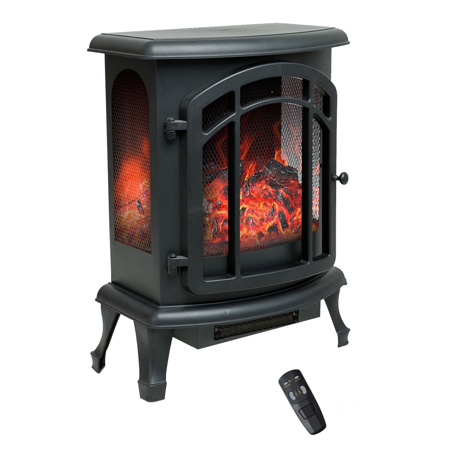 FLAME&SHADE Portable Freestanding Electric Fireplace Stove Heater with Remote, 24"