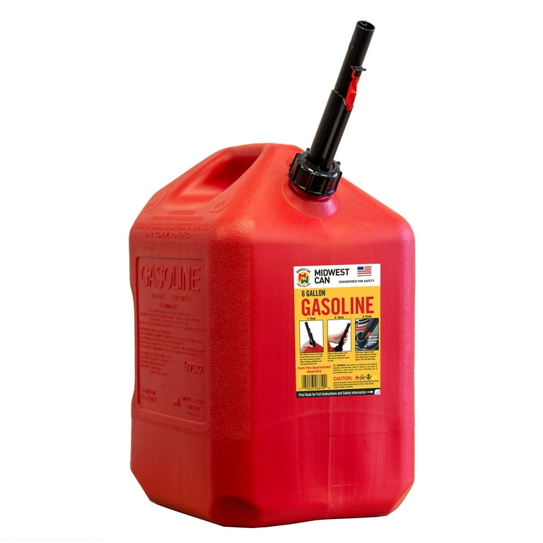 Midwest Can 6610 6-Gallon Capacity Durable Gas Can with