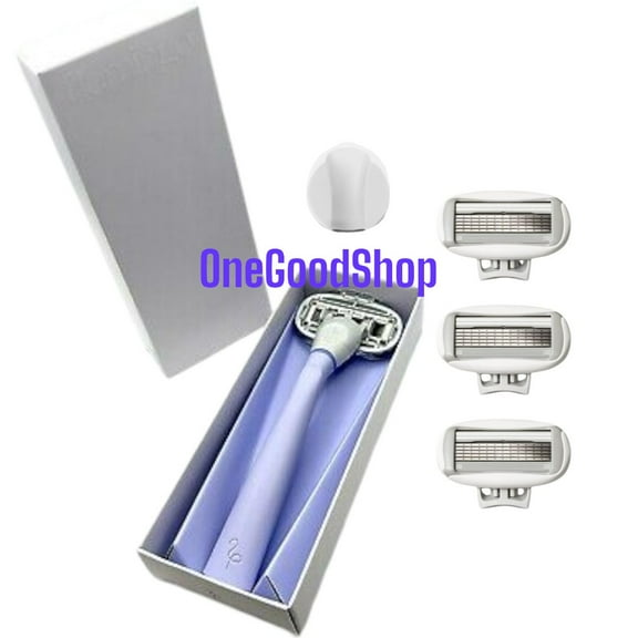 FLAMINGO 5-Blade Razors for Women - 1 Razor Handle + 4 5-Blade Refills + 1 Shower Holder - Lilac