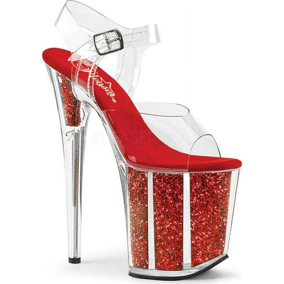 FLAMINGO-808G, 8" Heel 4" Ankle Strap Sandal