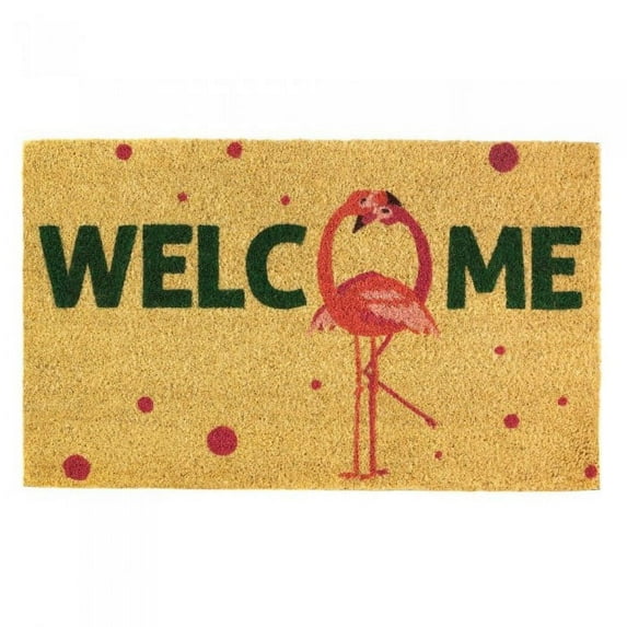 Fun Flamingos Coir Welcome Mat
