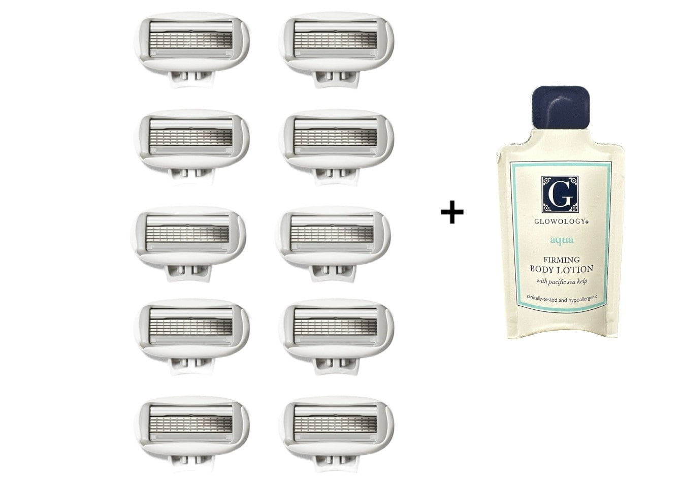 FLAMINGO Women's Shavers - 5-Blade Razor Refills, 10ct with Body Lotion