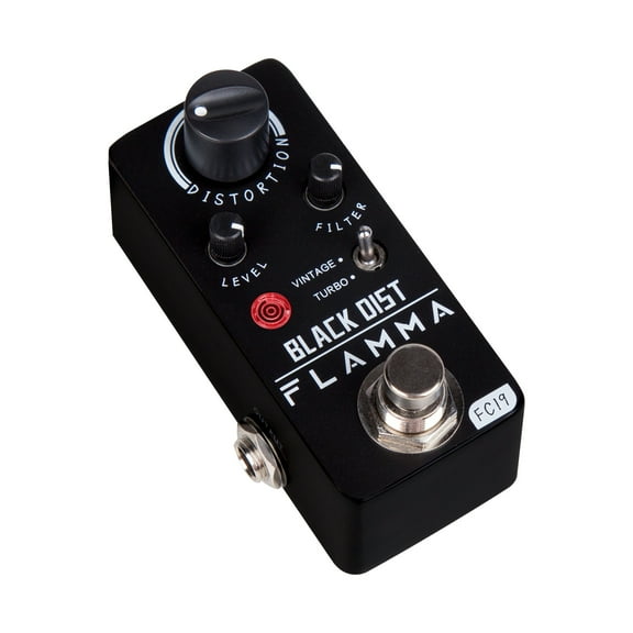FLAMMA FC19 Black Distortion Pedal Guitar Effects Pedal with Warm Vintage Tone True Bypass