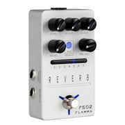 FLAMMA FS02 Reverb Guitar Pedal Stereo Digital Effects Pedal 7 فتحات مسبقة قابلة للتخزين 7 Reverb Effects Room Hall Church Cave Plate Spring Mod True Bypass Trail On