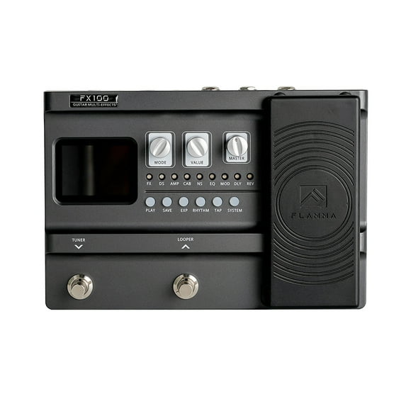 FLAMMA FX100 Electric Guitar Pedal Professional Multi-effects Processor with Looper Amp Modeling Support 3rd Party IR OTG for Live Streaming 151 Built-in Effects 200 Presets Expression Pedal