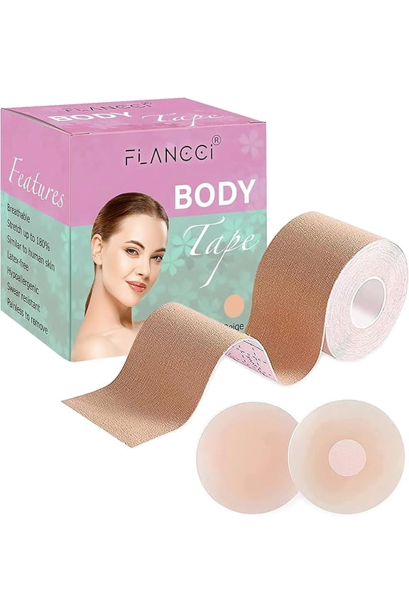 Boobytape for Breast Lift Includes Nipple Covers Boob Tape Breast Lift Tape Body Tape for Push up & Shape Works Great
