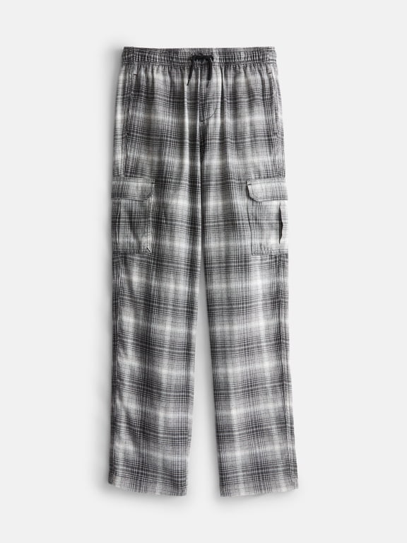 Boys Plaid Cotton Flannel Cargo Pants, Sizes 4-18