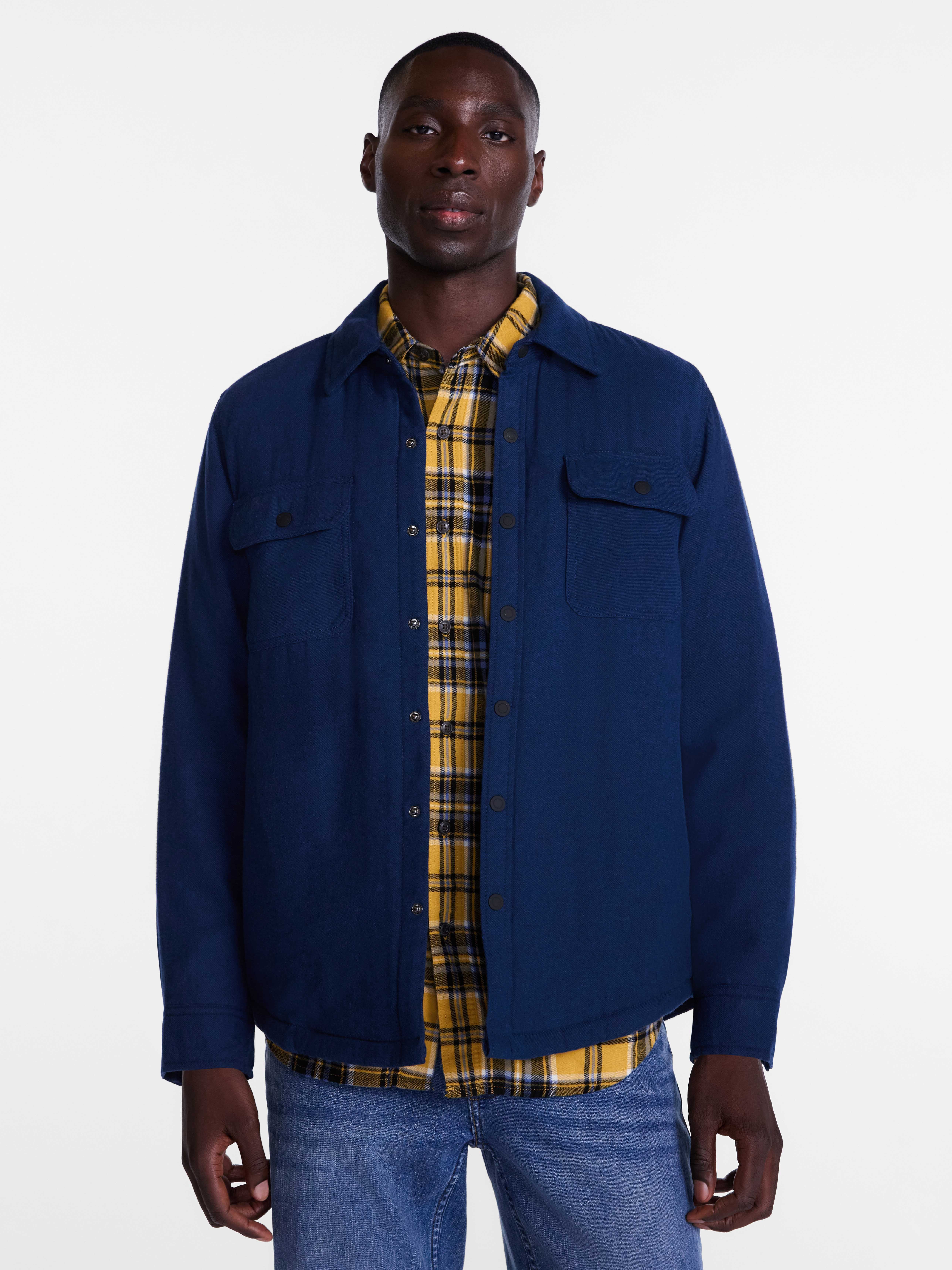 George Men's and Big Men's Shirt Jacket with Long Sleeves, Sizes S-3XL