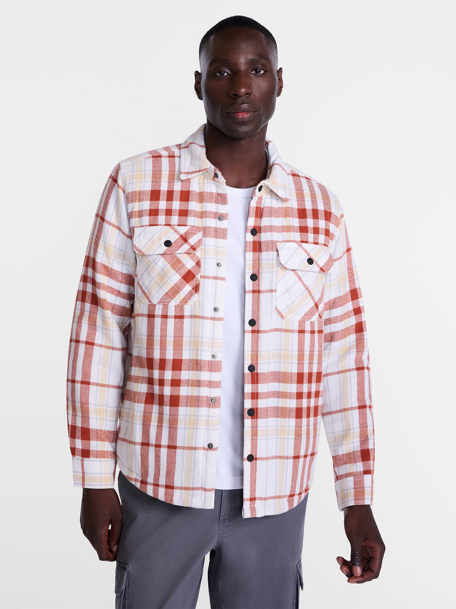 George Men's and Big Men's Shirt Jacket with Long Sleeves, Sizes S-3XL