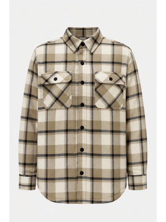 Men's and Big Men's Shirt Jacket with Long Sleeves, Sizes S-3XL