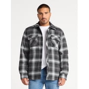 George Men's Shirt Jacket with Long Sleeves, High Pile Fleece Lining, Sizes S-3XL