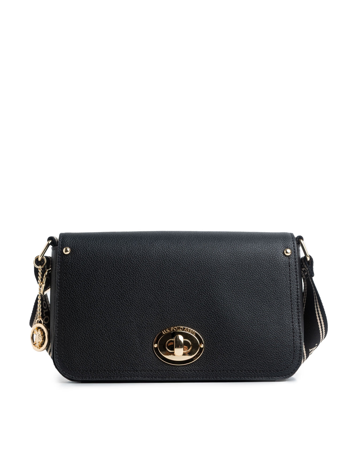 U.S. Polo Assn. Women's Flap Crossbody, Black