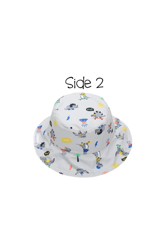 Kids' Reversible Patterned Sun Hat - Dino - M (2-4y)